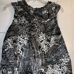 Black and White Formal Sleeveless Top